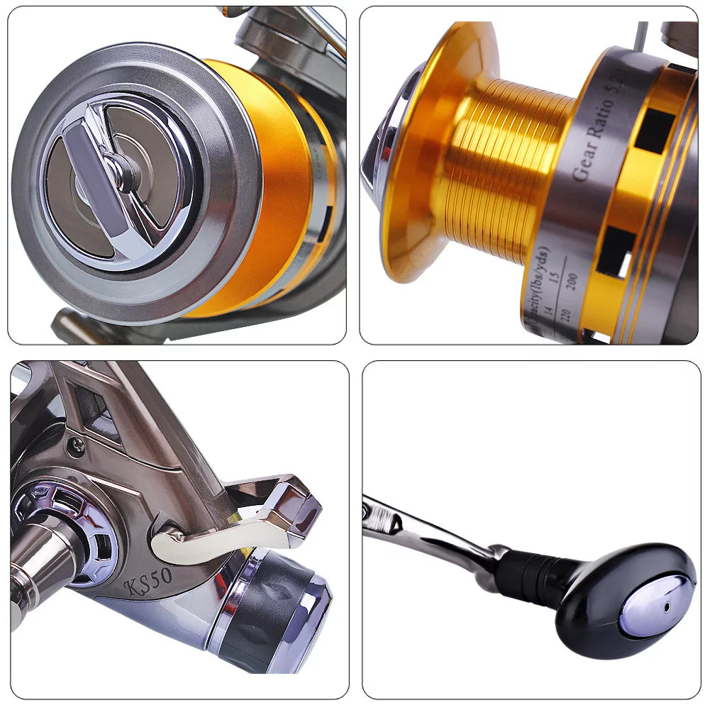 Carp Fishing Reel 9+1 Stainless Steel BB Bait Feeder Spinning Reel A85634