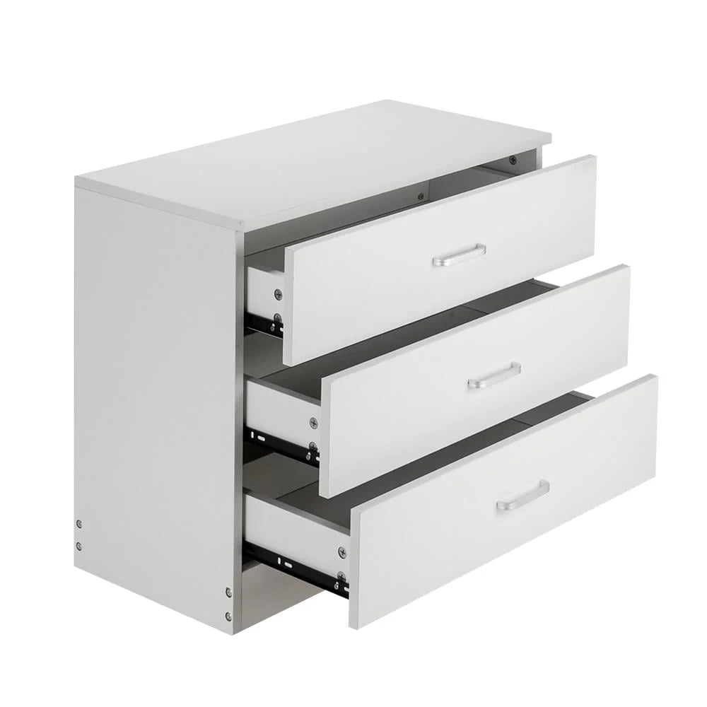 White 3 Drawer Dresser C2522