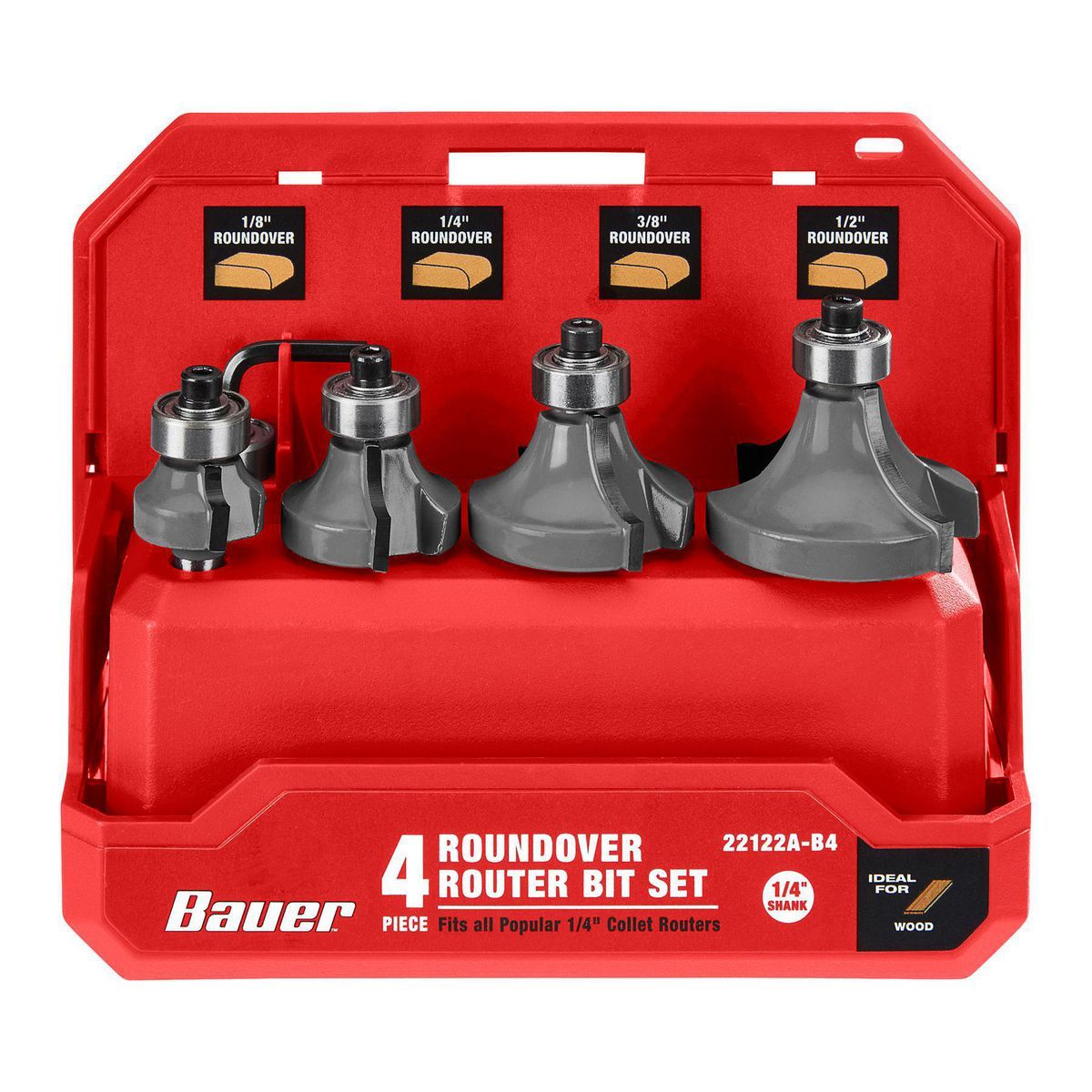 Roundover Router Bit Set, 4-Piece W959396
