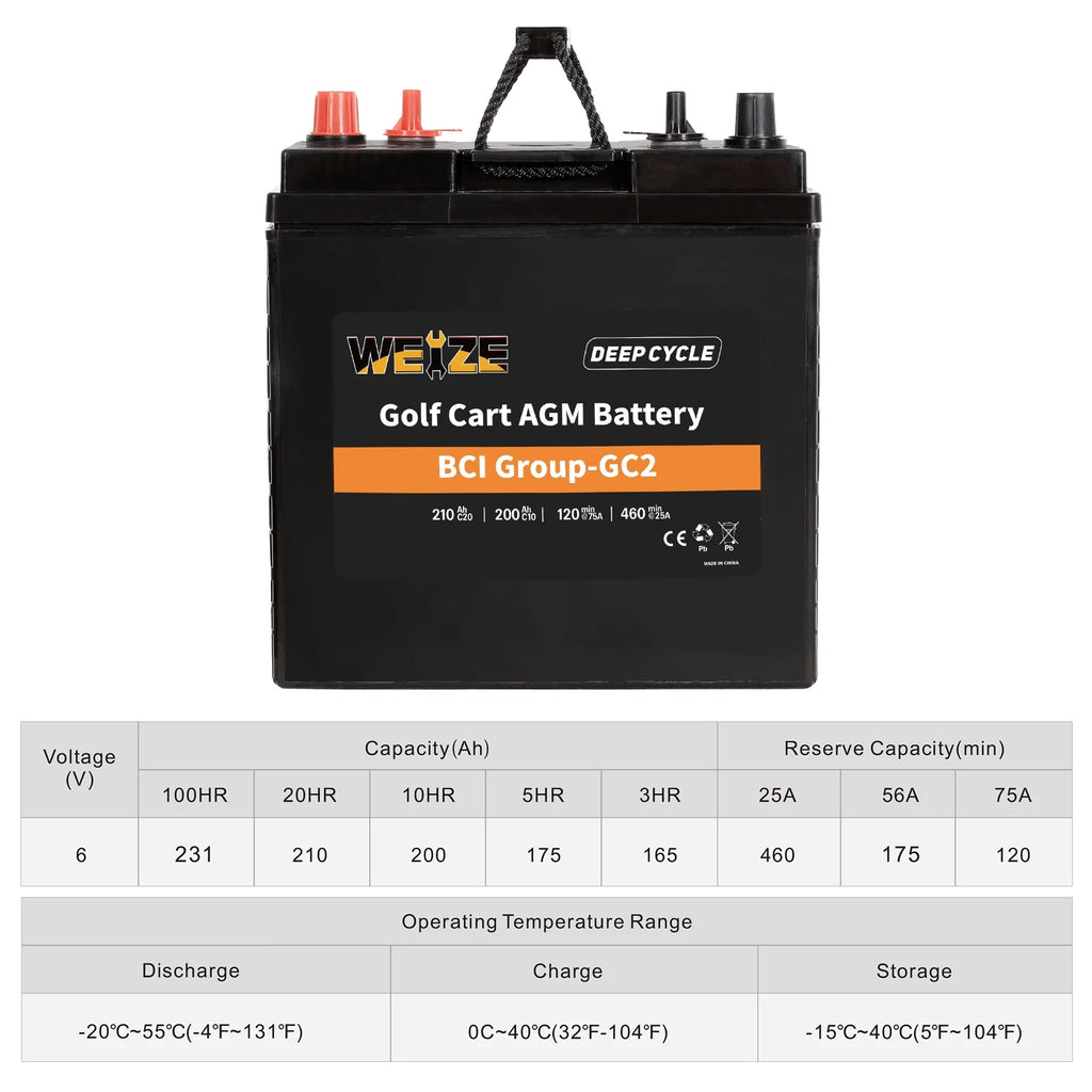 6V 210ah Deep Cycle AGM Battery B905994