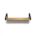 Real Wood Ledge with Rustic Metal Bracket Walnut Z401544