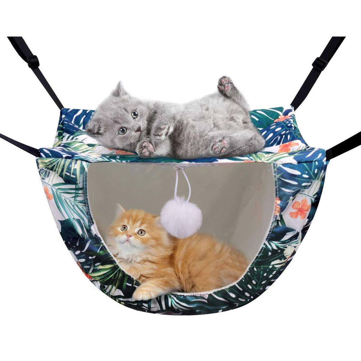 Cat Cage Hammock Double Layer Plush Hanging Pet Bed X894375