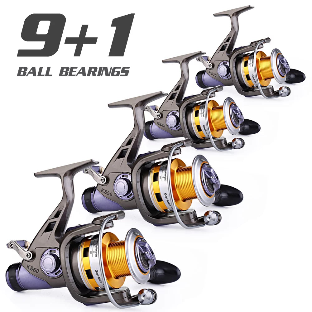 Carp Fishing Reel 9+1 Stainless Steel BB Bait Feeder Spinning Reel A85634
