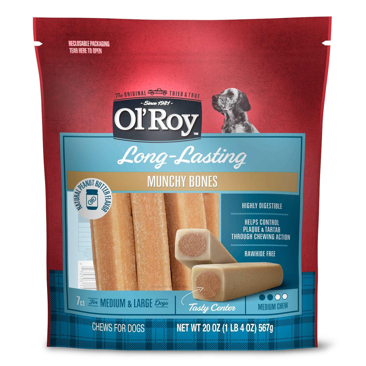 Natural Peanut Butter Flavor Dog Chews T6646