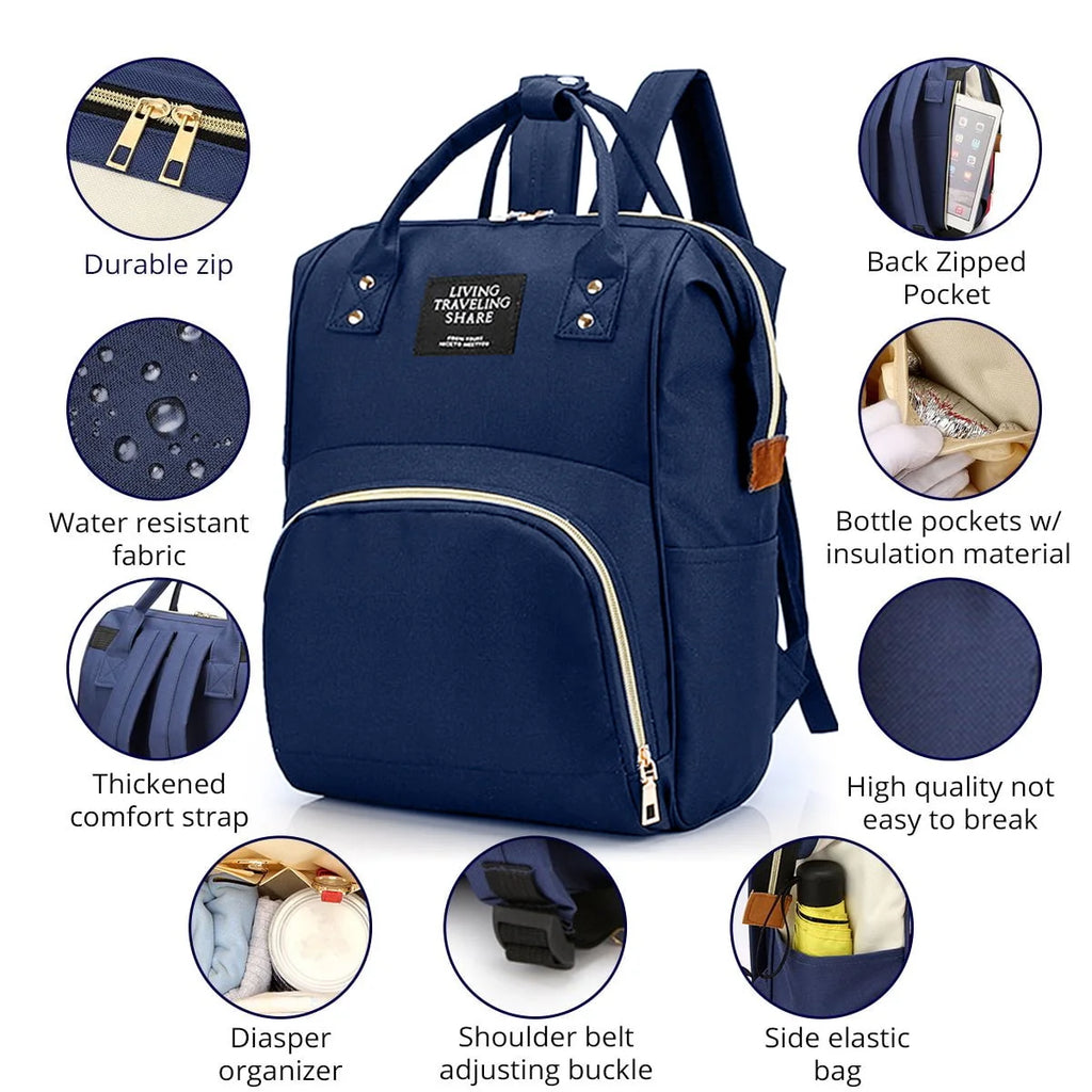 Diaper Bag Backpack with Insulated Pockets U42218