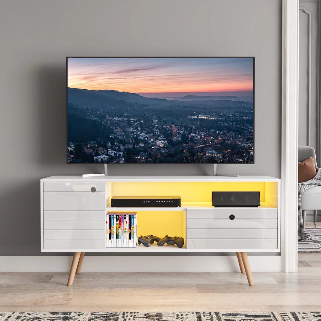 LED TV Stand with Drawers Storage Media Console M453926