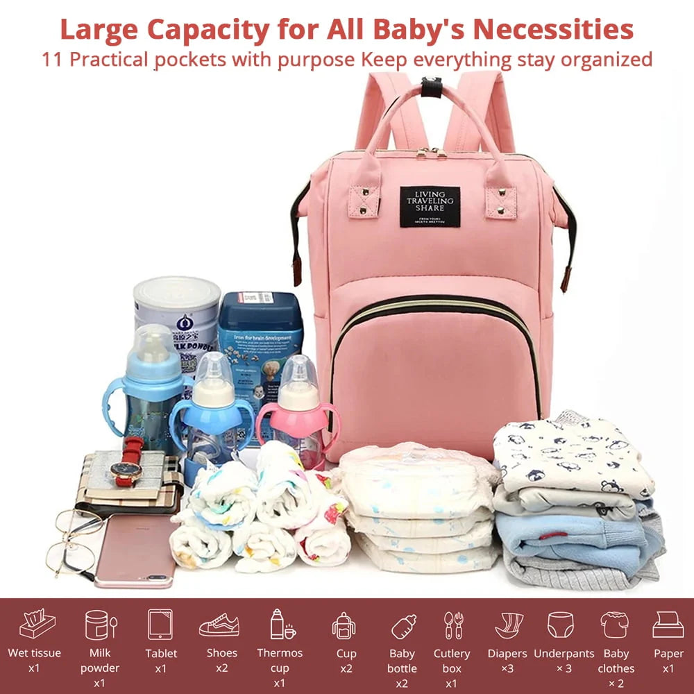 Diaper Bag Backpack with Insulated Pockets U42218