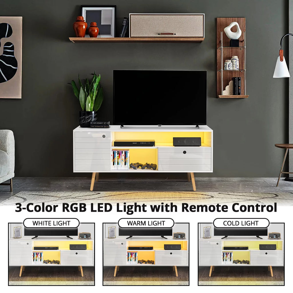 LED TV Stand with Drawers Storage Media Console M453926