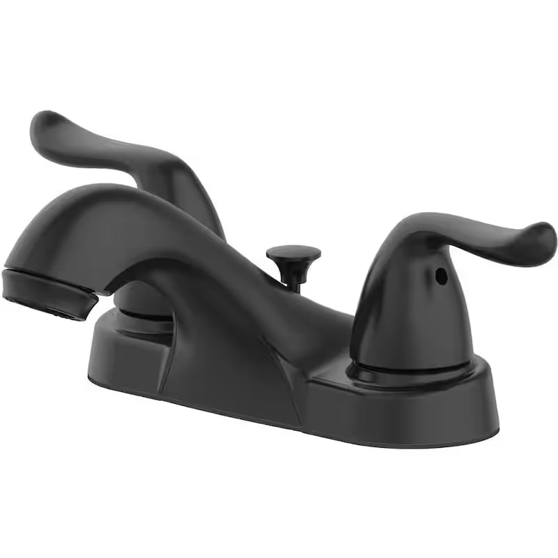 4 in. Centerset Double-Handle Low-Arc Bathroom Faucet Matte Black J34306