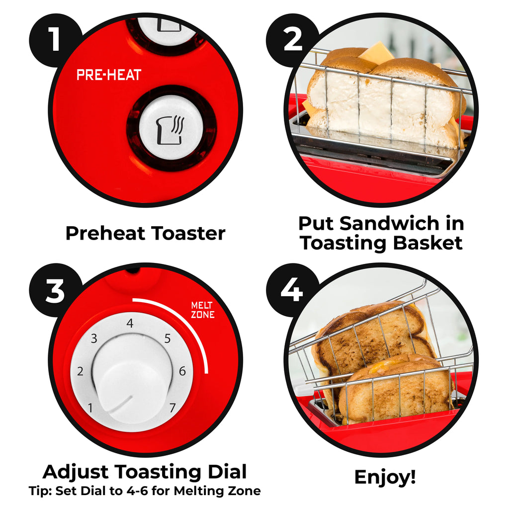 Grilled Cheese Toaster with Toaster Baskets and Adjustable Toasting Dial U750987