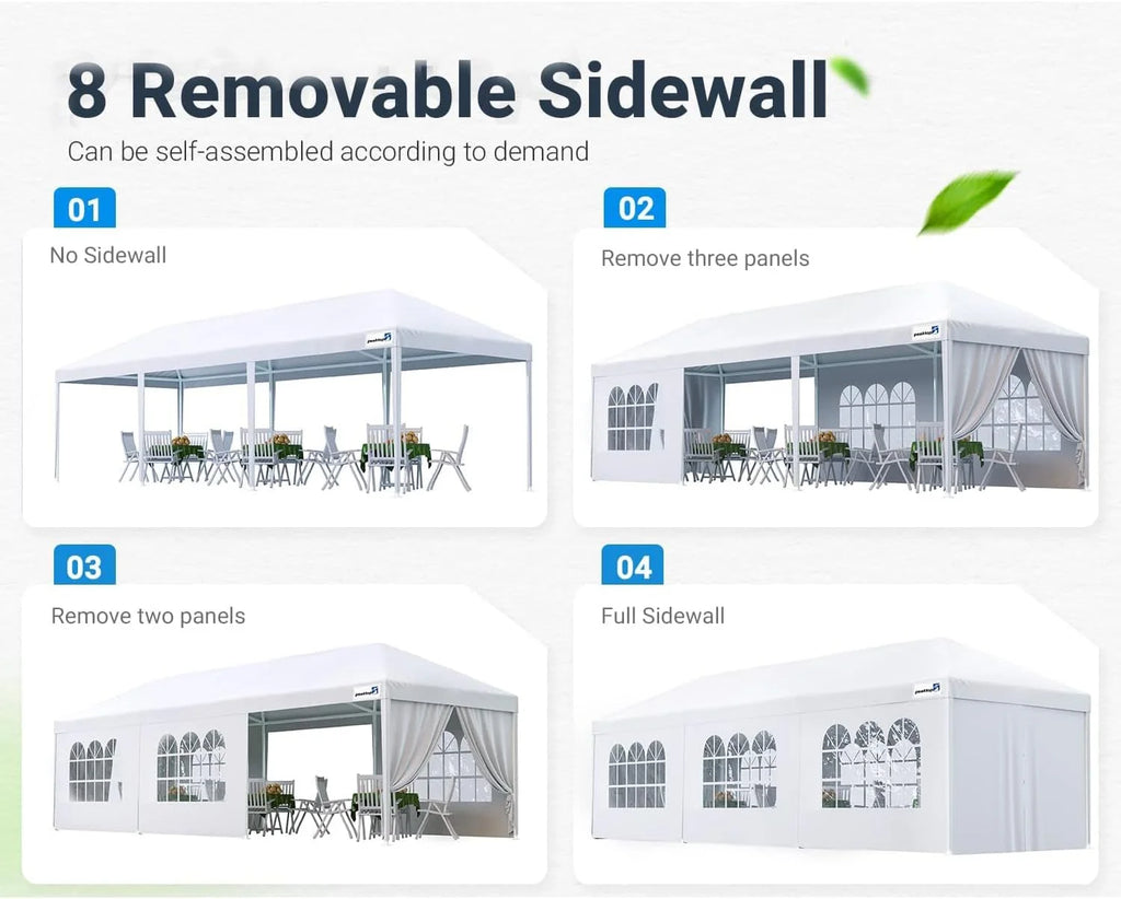 10x30 ft Outdoor Canopy Gazebo with 8 Sidewall 2 Zipper Door X74477