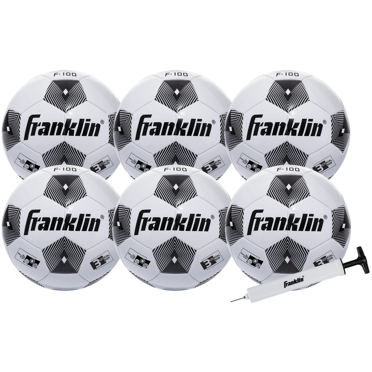6-Pack Soccer Balls and Pump J826