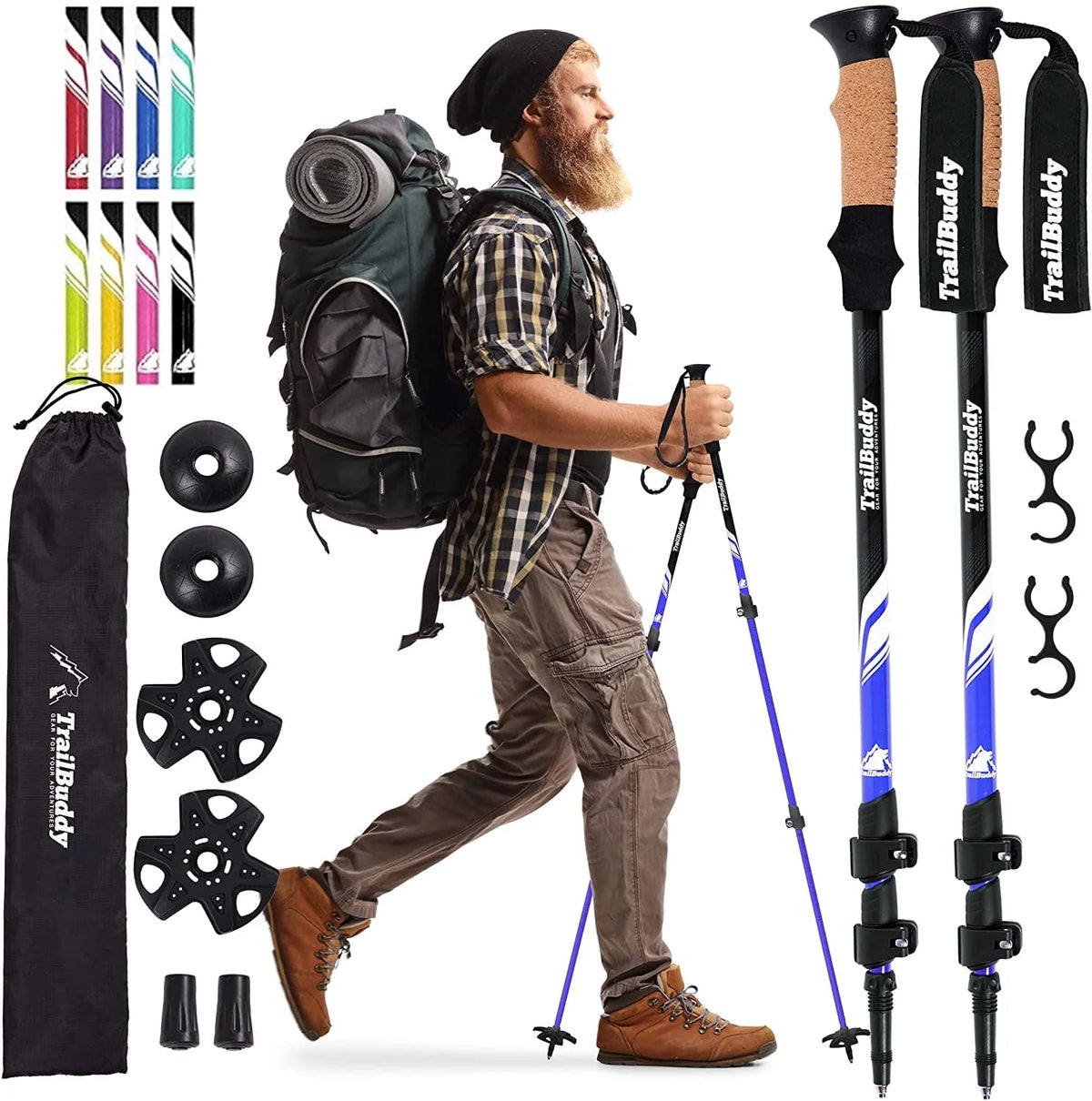 Lightweight Aluminum Adjustable Trekking Poles W38137