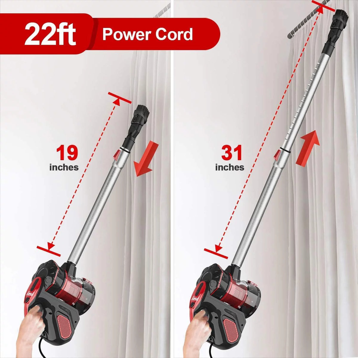 Corded Stick Vacuum Cleaner, 16kPa 2 in 1 Lightweight Bagless Handheld Vacuum, Blue X130714