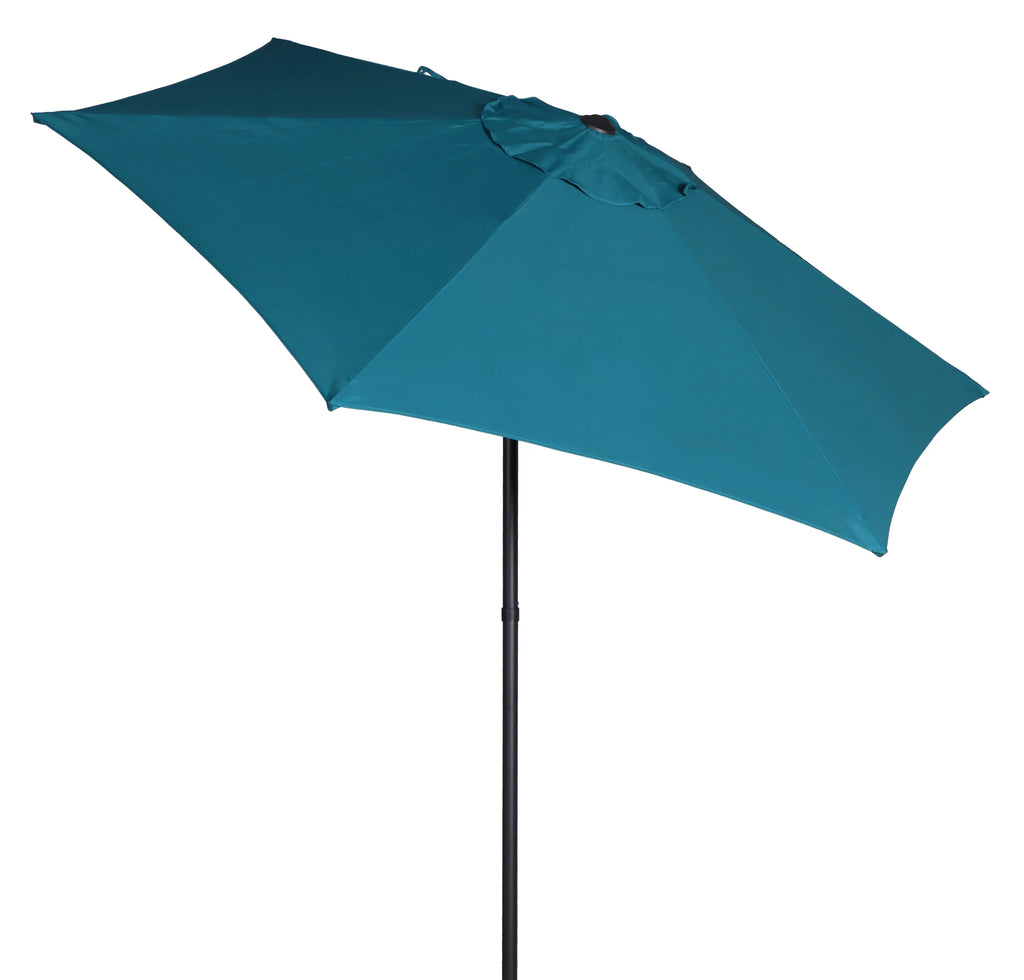 7.5 Foot Round Market Umbrella Black & White Cabana Stripe V9217