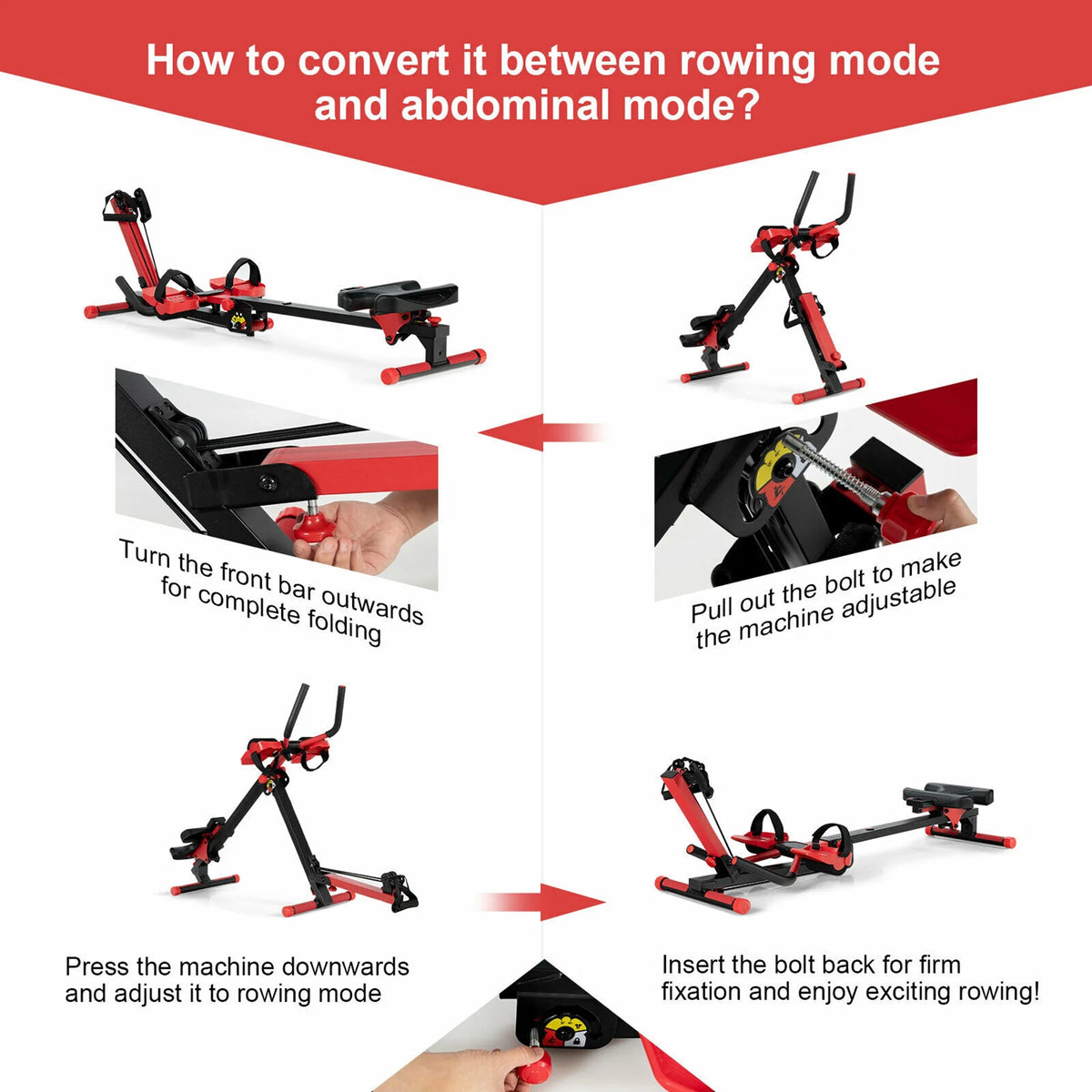 4 in 1 Folding Rowing Machine L197
