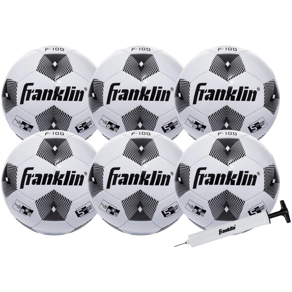 6-Pack Soccer Balls and Pump J826