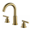 8 in. Widespread 2-Handle Bathroom Faucet with Valve and Water Supply Lines in Brushed Gold W651687