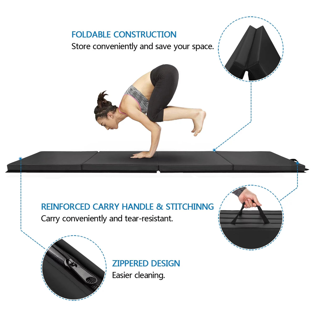 8' x 2ft x 2in Folding Gymnastics Aerobics Mat C401890