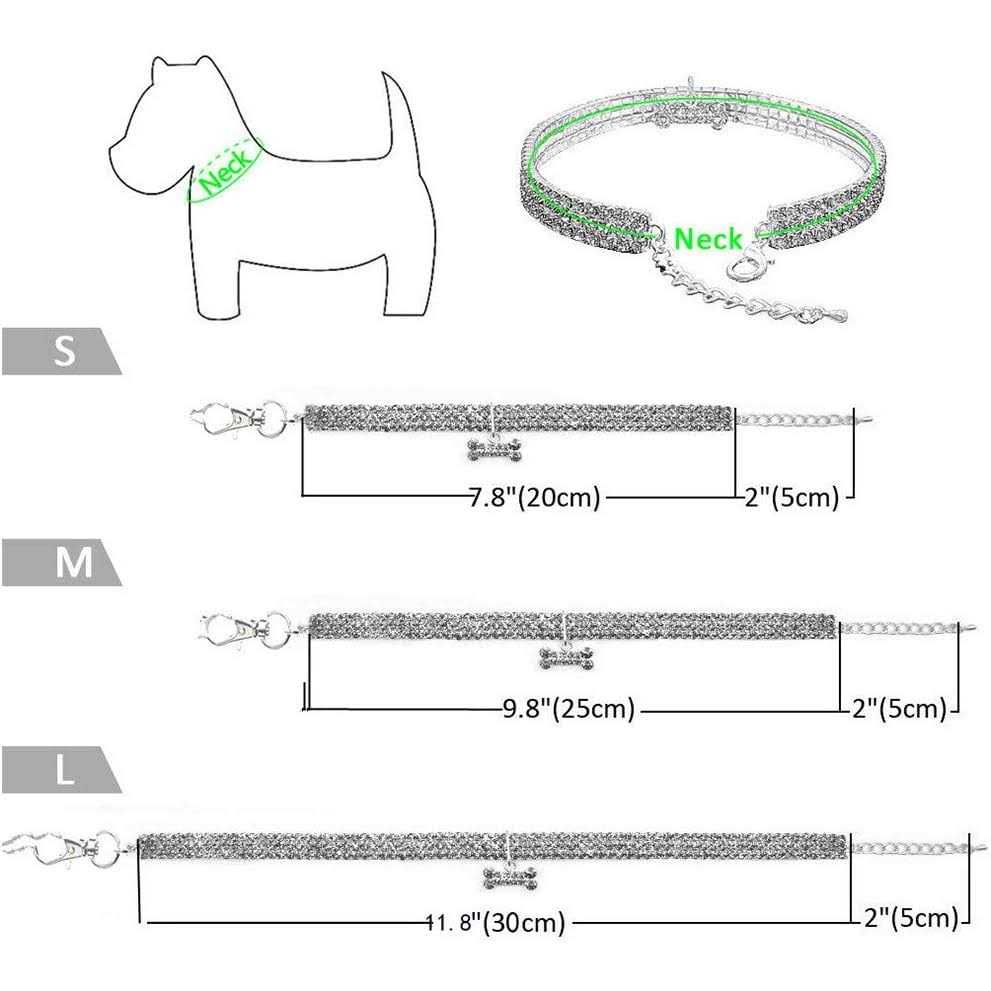Adjustable Diamond Cat and Dog Collar U868
