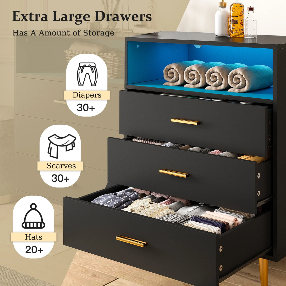 White 6 Drawer Wood Dresser T70821