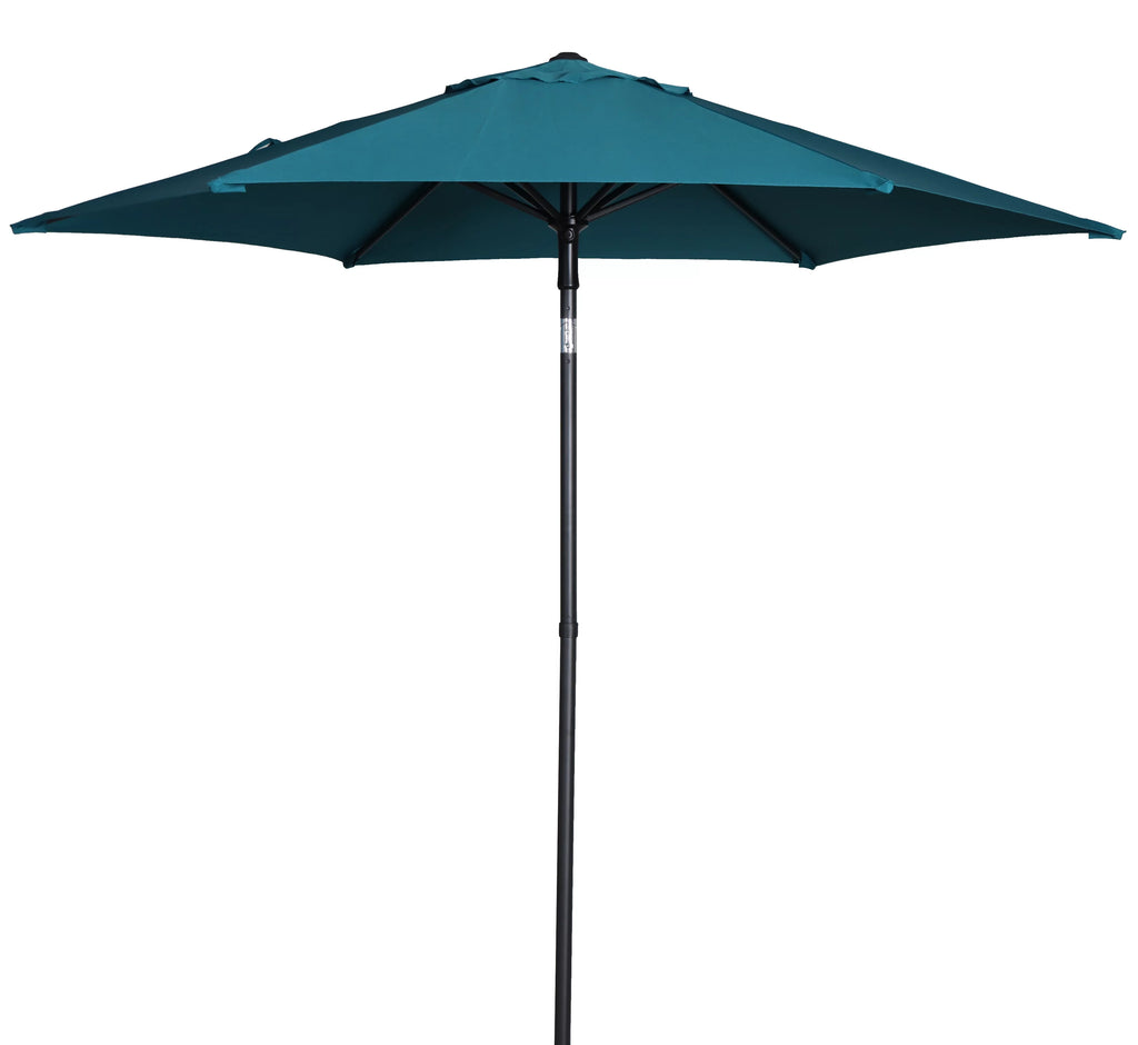 7.5 Foot Round Market Umbrella Black & White Cabana Stripe V9217
