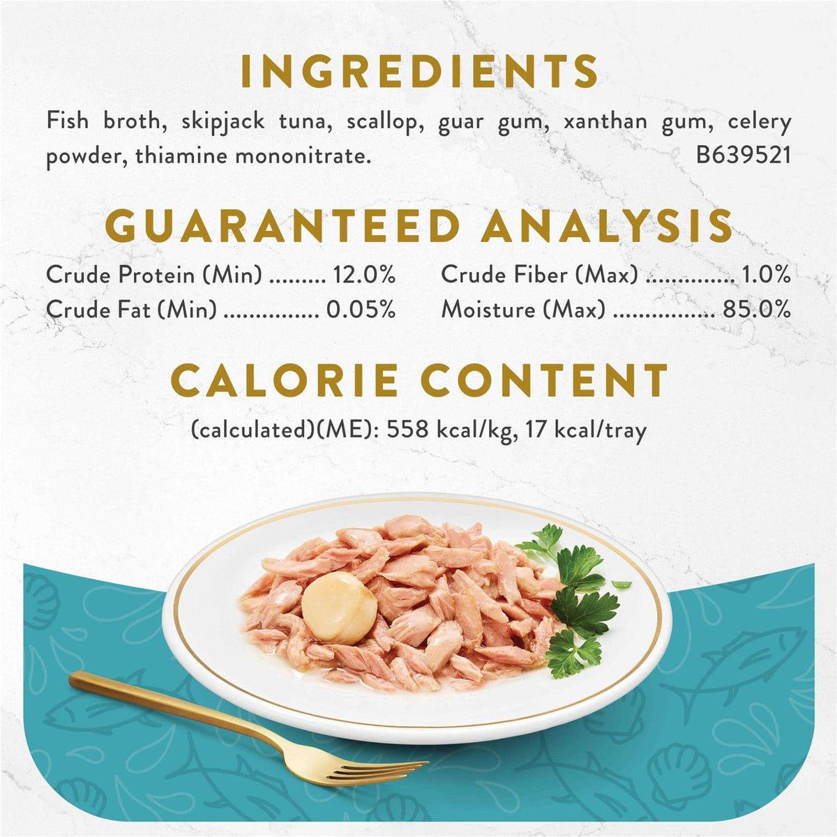 Wet Cat Food Complement Light Meat Tuna With a Scallop Topper V957077