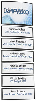 Black 7 Panel Wall Directory Signs W723
