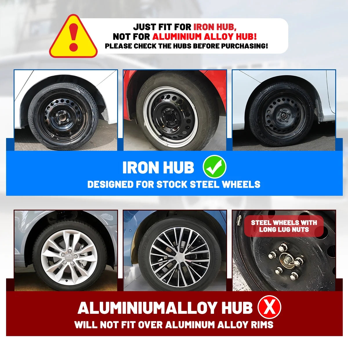 Set of 4 Black Matte Wheel Covers M4076