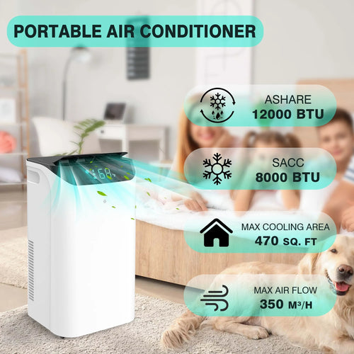 14000 BTU Portable Air Conditioner with Dehumidifier and Cooling Fan C86844