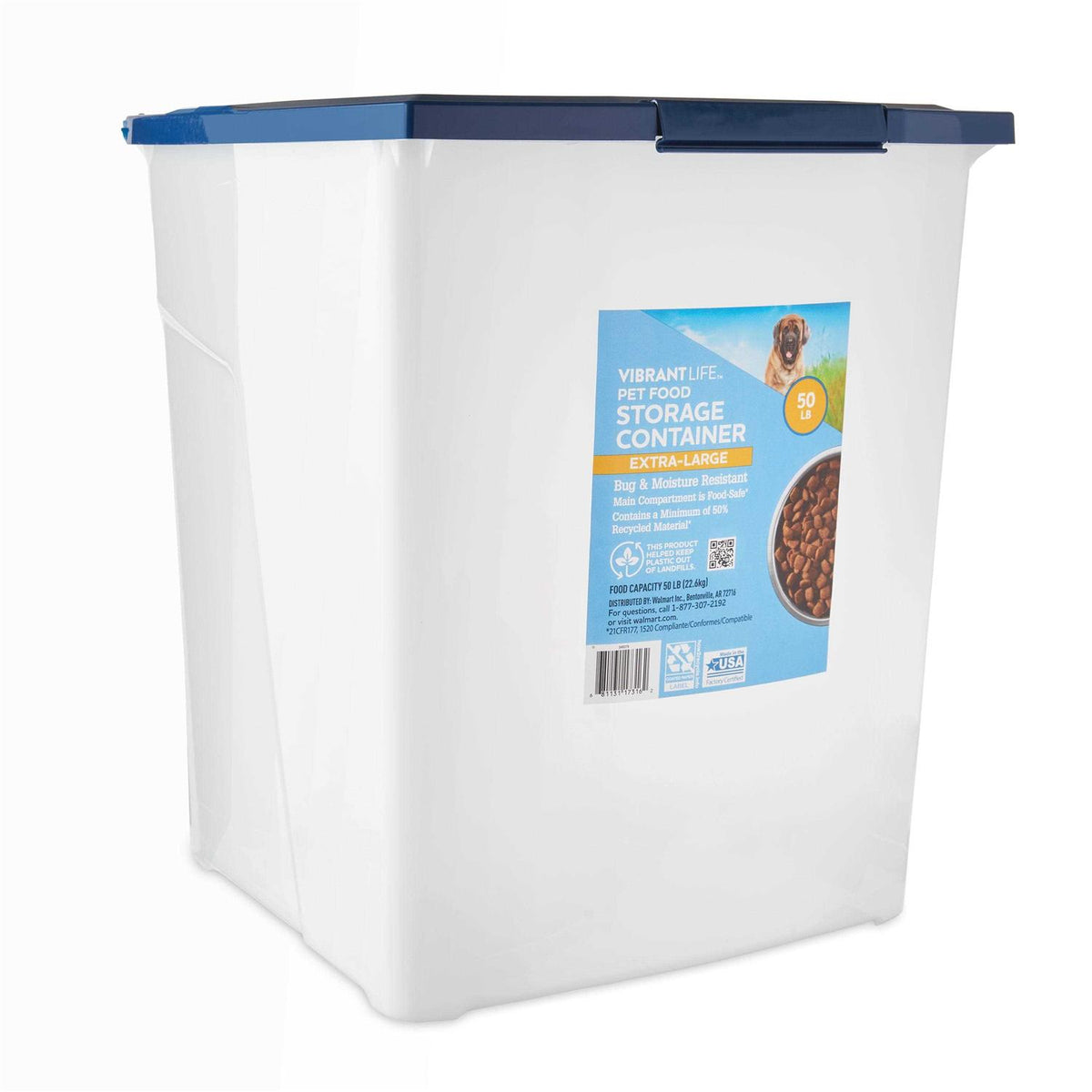 Plastic Pet Food Storage Container with Locking Lid O5318