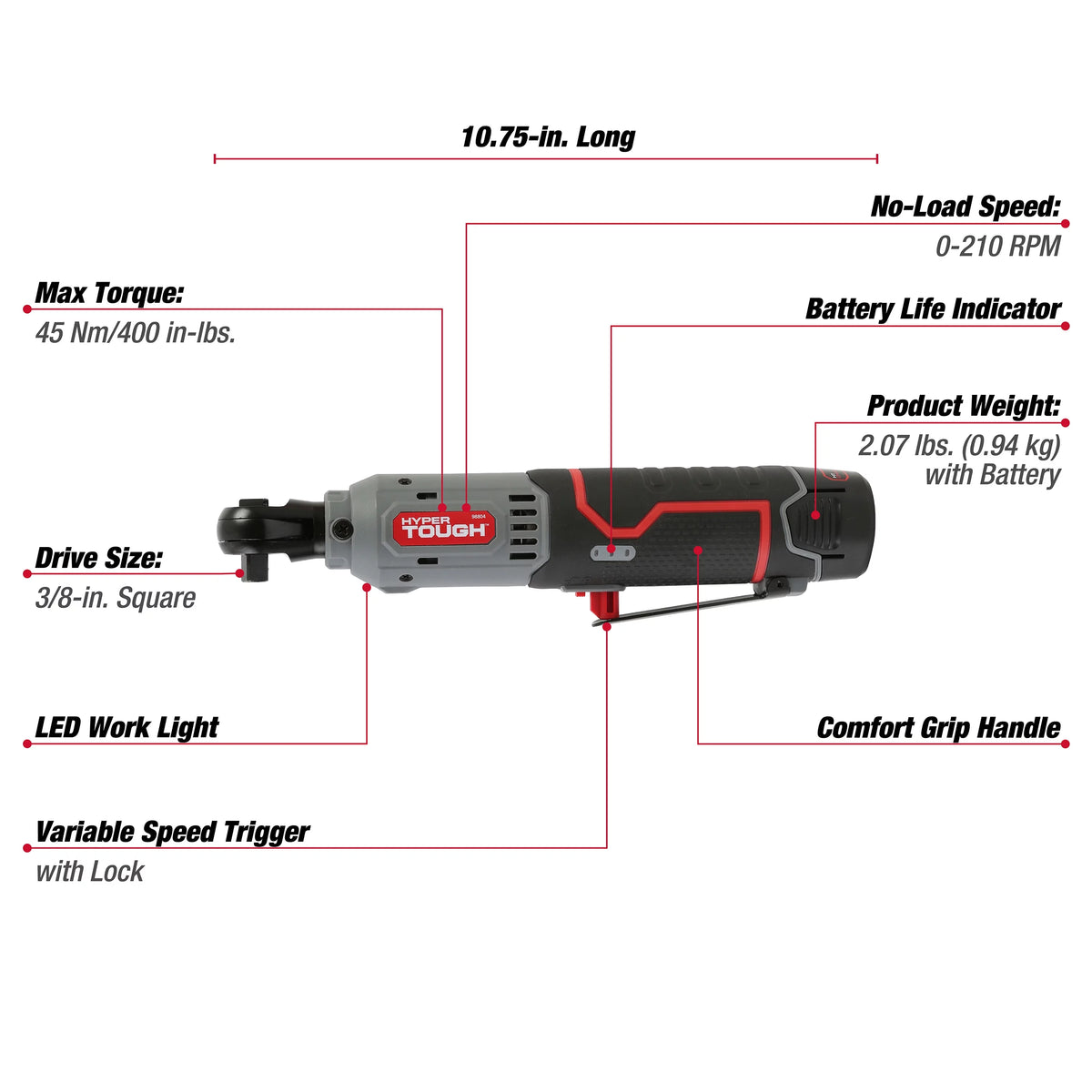 12V Max Lithium-Ion Cordless 3/8-Inch Ratchet with Battery and Charger C2377