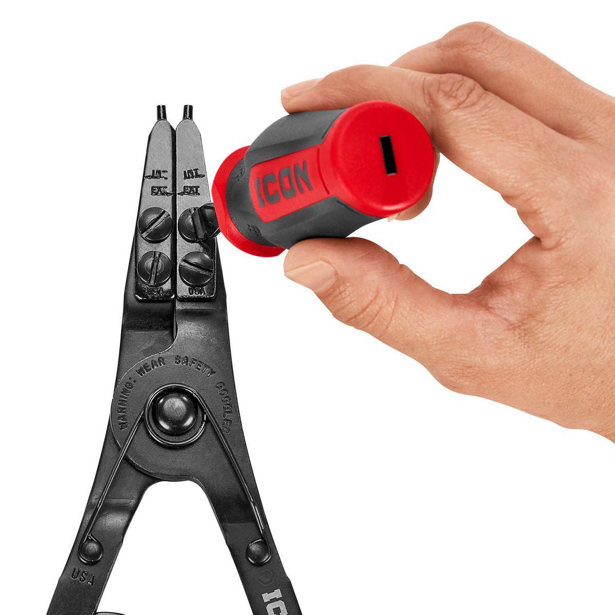 Ratcheting Retaining Ring Pliers Set with Replaceable Tips, 2-Piece X11769