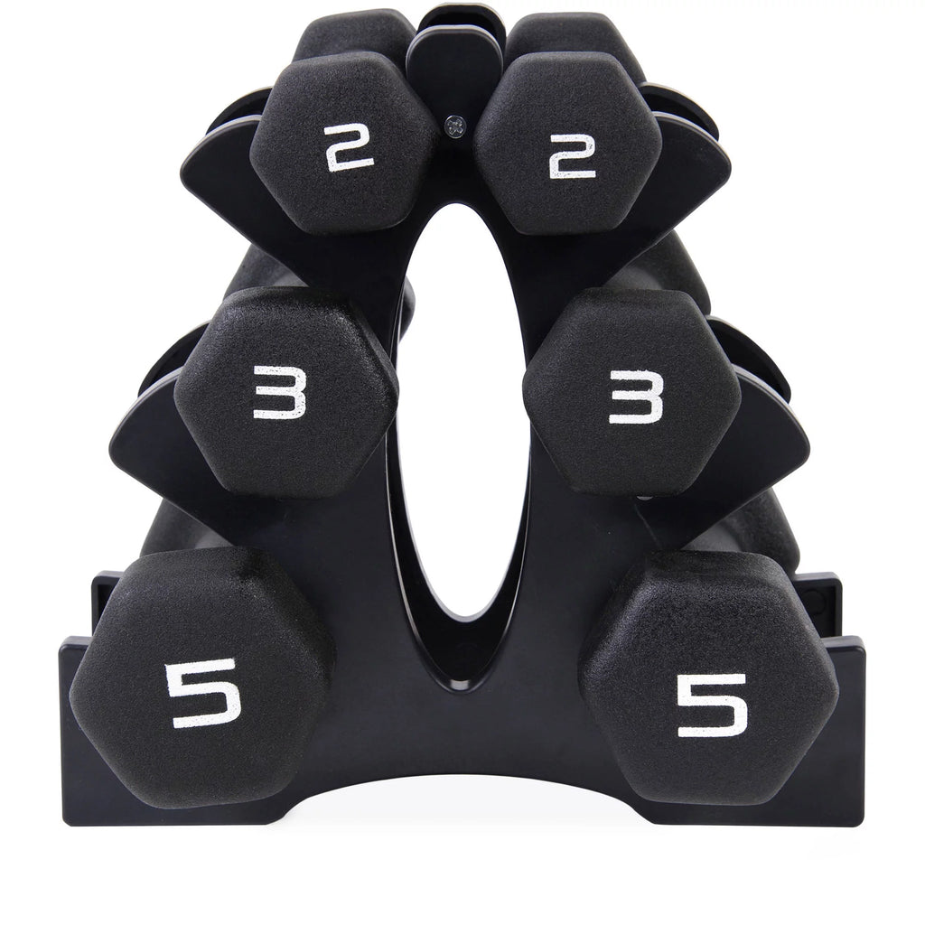 20lb Neoprene Dumbbell Set with Rack V143