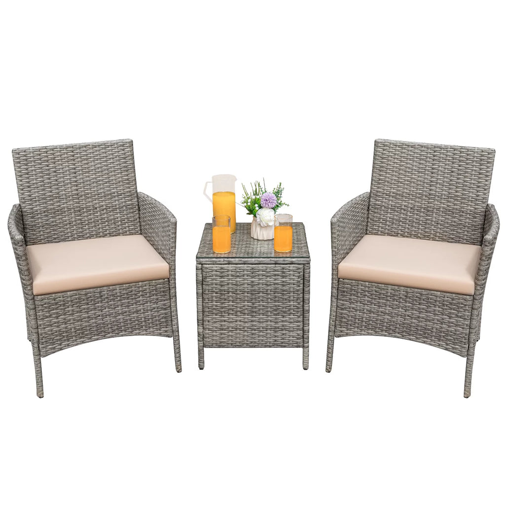 PE Rattan Set of 3 Patio Conversation Set Z66802