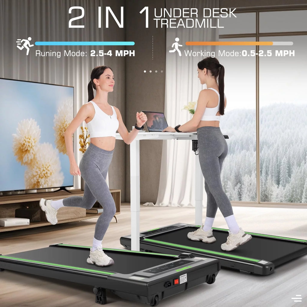 Under Desk Treadmill with Remote Control, LED Touch Screen, 300lbs Weight Capacity, Black N240618