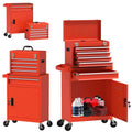 Red 5 Drawer Tool Storage Cabinet with Wheels and Lock Y94384