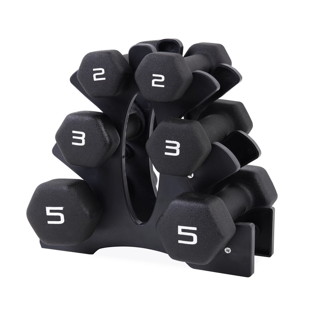 20lb Neoprene Dumbbell Set with Rack V143