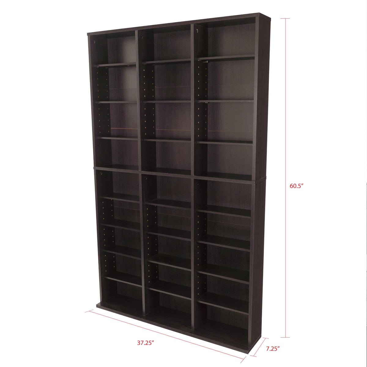 Adjustable Wood Media Storage Shelf Bookcase Y286