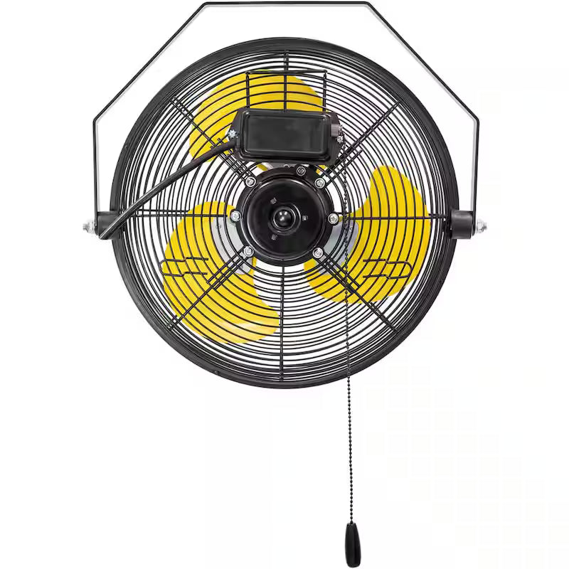 Yellow 12 in. 3-Speeds Wall Fan with Metal Structure R992090