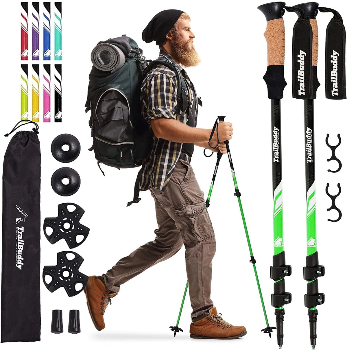 Lightweight Aluminum Adjustable Trekking Poles W38137