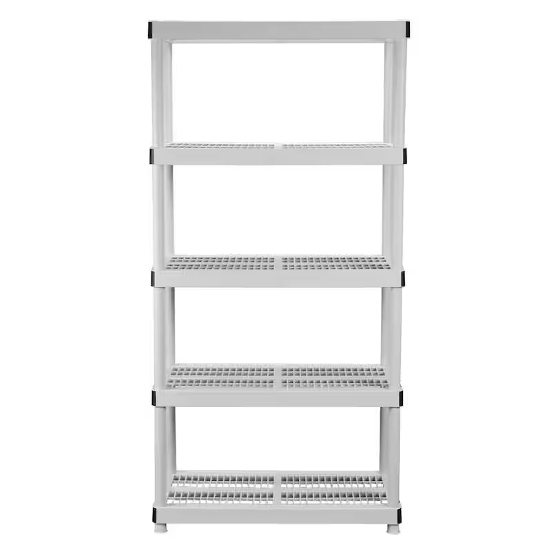 5-Tier Plastic Garage Storage Shelving Unit in Gray T58042
