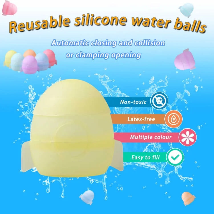 12 PCS Reusable Water Balloons with Mesh Bag V200626